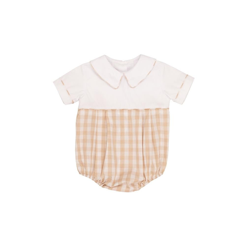 Bradford Bubble - Worth Avenue White with Keeneland Khaki Check | The Beaufort Bonnet Company