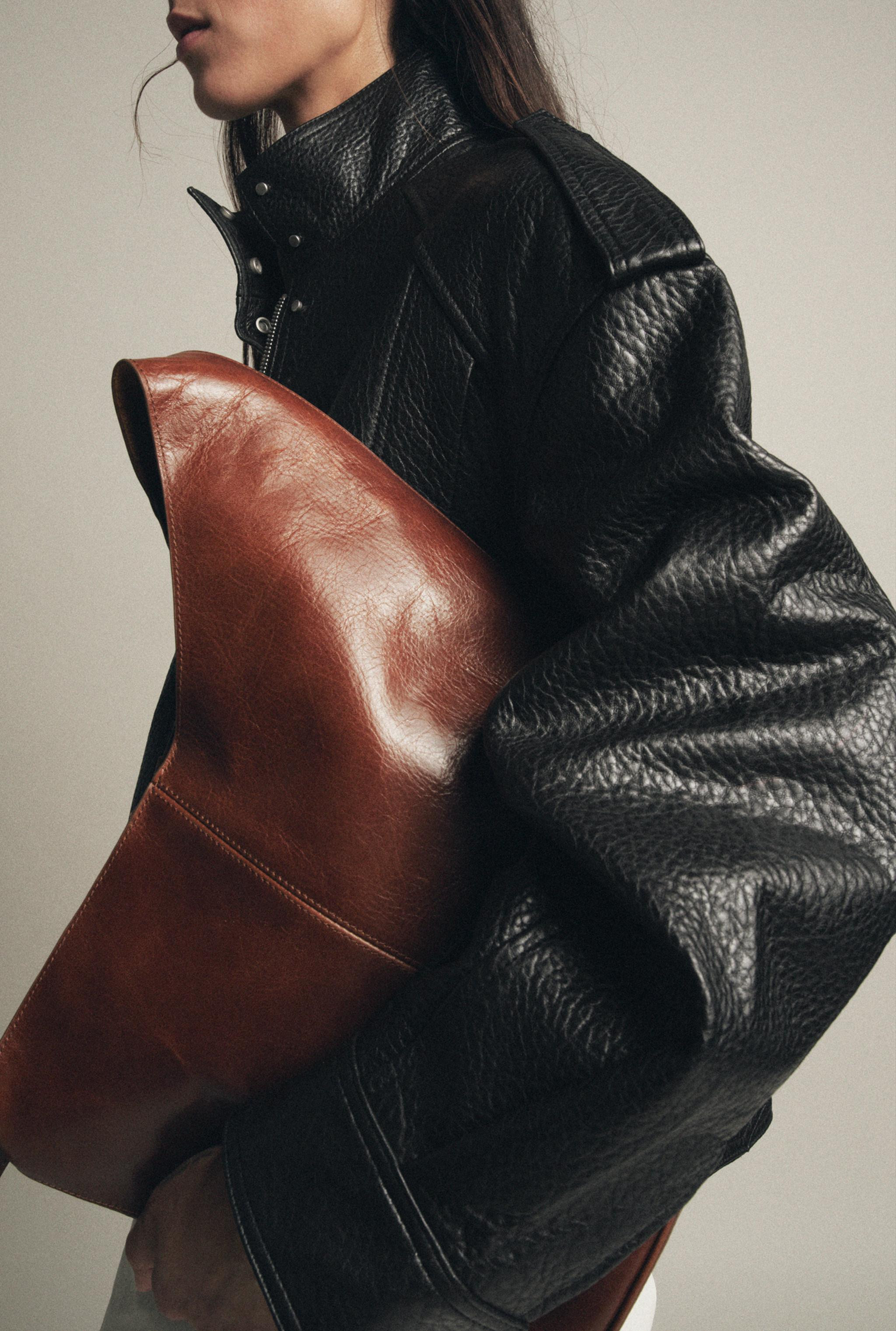 100% LEATHER BOMBER JACKET ZW COLLECTION LIMITED EDITION | Zara US