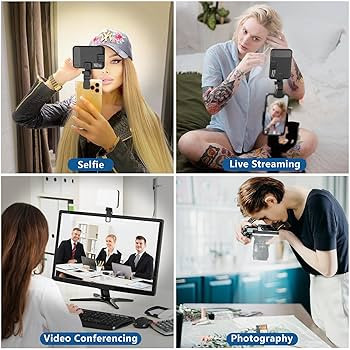 60 LED Portable Selfie Light Video Conference Lighting with Clip & Camera Tripod Adapter Recharge... | Amazon (US)