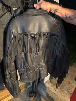 womans leather jacket with fringe | eBay US
