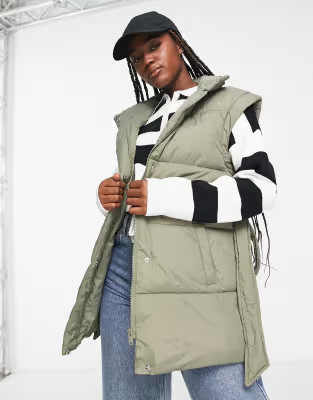 New Look belted vest with tie waist detail in light khaki | ASOS (Global)