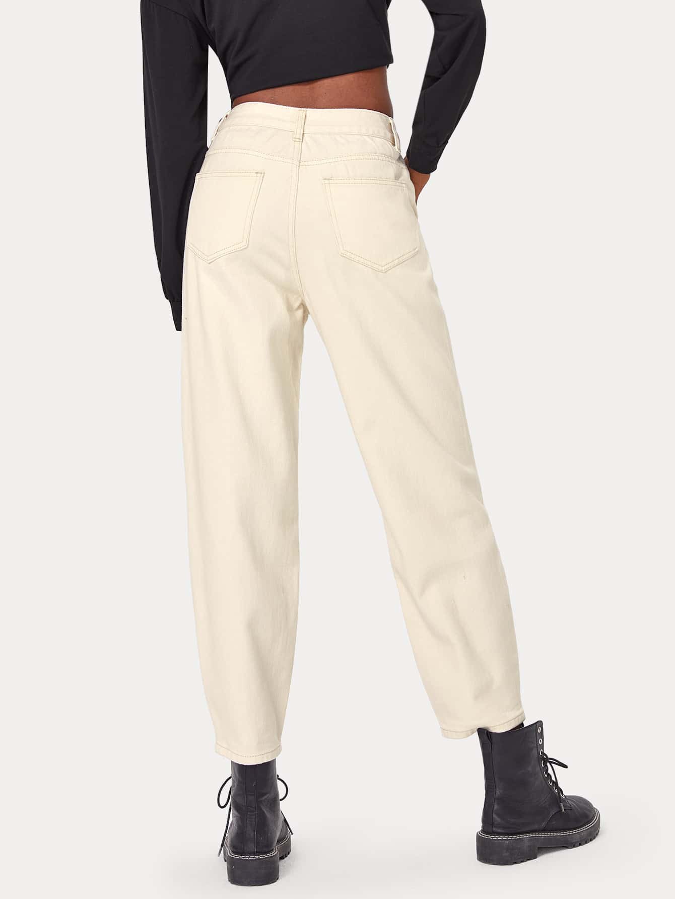 Botão Simples ocasional Jeans | SHEIN