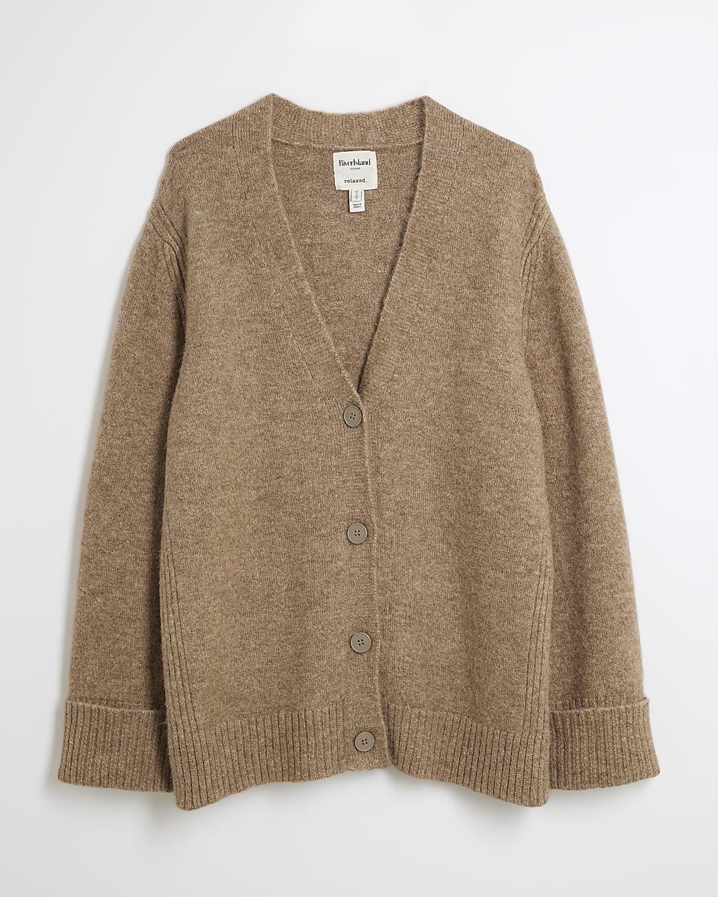 Brown Long Sleeve Buttoned Cardigan | River Island UK & IE