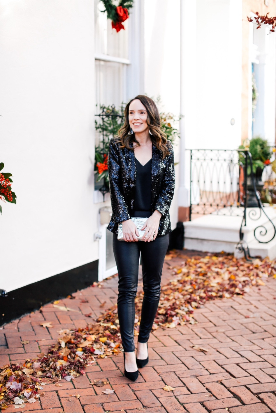 Christmas party outfit, holiday party outfit, sequin blazer, New Year’s Eve outfit 

#LTKHoliday #LTKparties