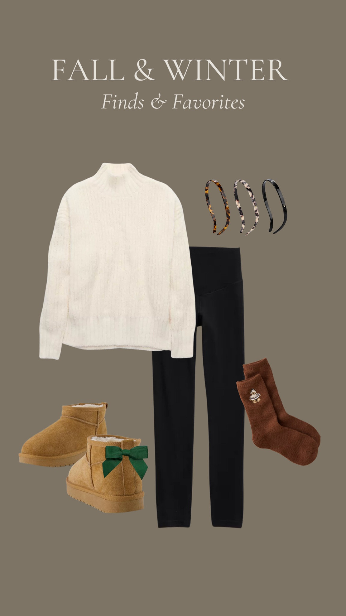 Aerie favorites for a cozy winter outfit!

Thanksgiving outfit! 
Mini uggs dupe. I’ve had these for over a year and love them! Add a different color ribbon depending on the outfit!

Amazon find, Amazon outfit, aerie sale, American eagle sale, teddy bear socks, mini Uggs with bows, teen girl gift

#LTKOver40 #LTKHoliday #LTKStyleTip