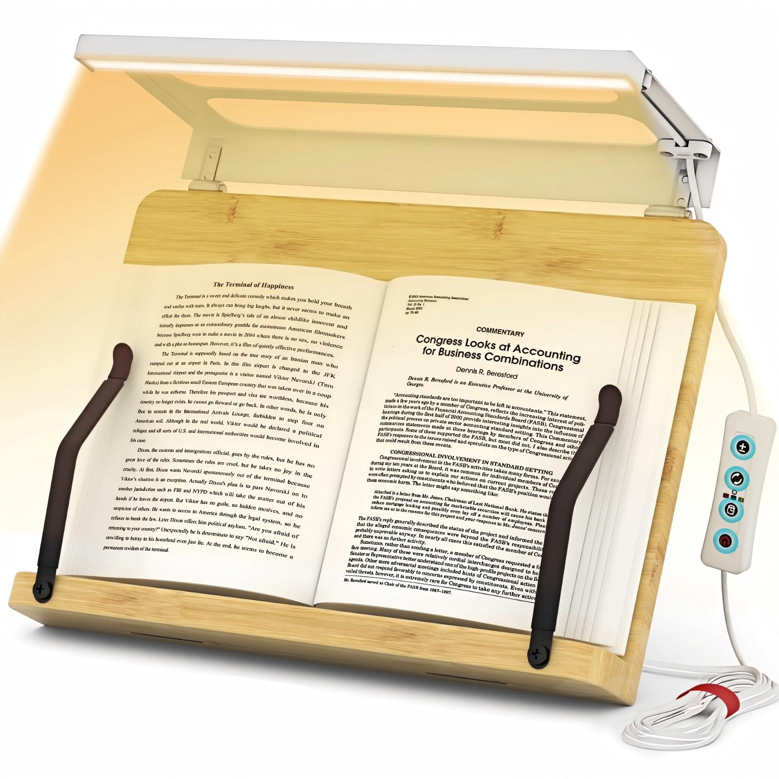 Book Stand for Reading – Adjustable & Foldable Book Holder with High CRI 90+ No-Flicker, Eye-Ca... | Amazon (US)