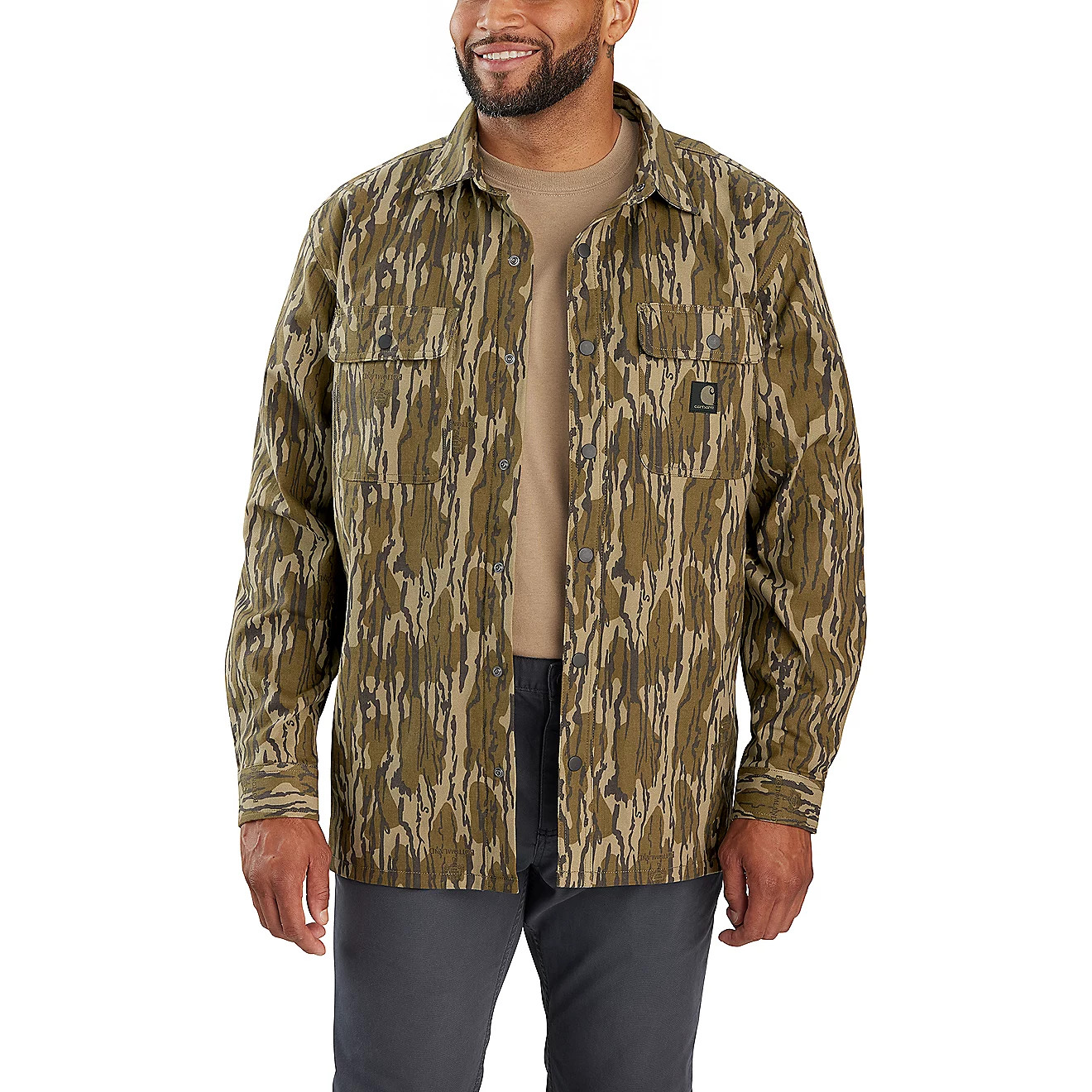 Carhartt Men's Rugged Flex Canvas Fleece Lined Camo Shirt Jac | Academy | Academy Sports + Outdoors