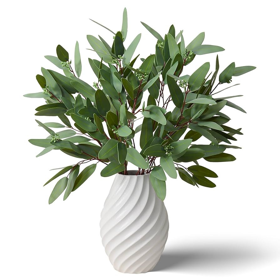 Ziwon Artificial Eucalyptus Stems, Real Touch Faux Greenery for Vase Decor, Realistic Fake Eucaly... | Amazon (US)