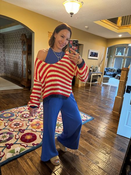 Love this stripped pullover from free people! It is a perfect layering piece for the summer! 
This blue matching set is also free people! 
phone case linked + some of my favorite everyday beauty products 

#LTKStyleTip #LTKFindsUnder100 #LTKShoeCrush