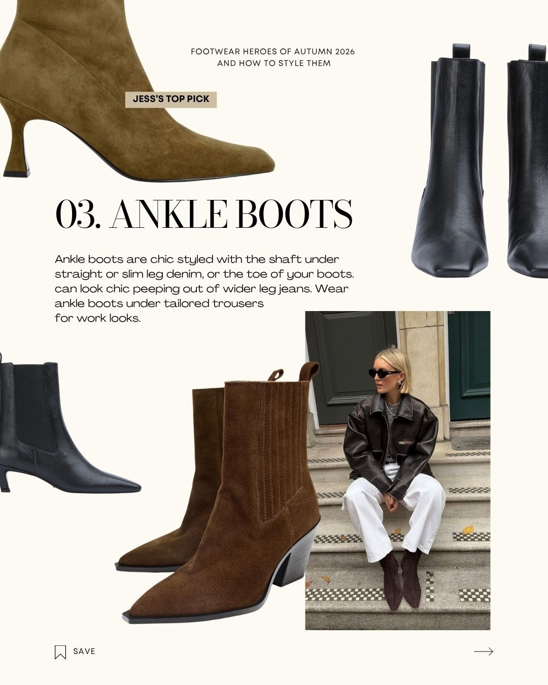Ankle boots are chic styled with the shaft under straight or slim leg denim, or the toe of your boots. can look chic peeping out of wider leg jeans. Wear ankle boots under tailored trousers 
for work looks.  

Our top picks linked!

 

#LTKstyletip #LTKshoes #LTKaustralia