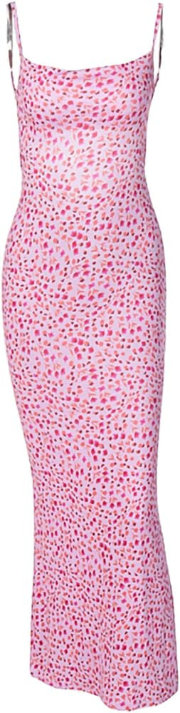 Women Cutout Backless Maxi Dress Sexy Sleeveless Split Cocktail Dresses Bodycon Spaghetti Strap L... | Amazon (US)