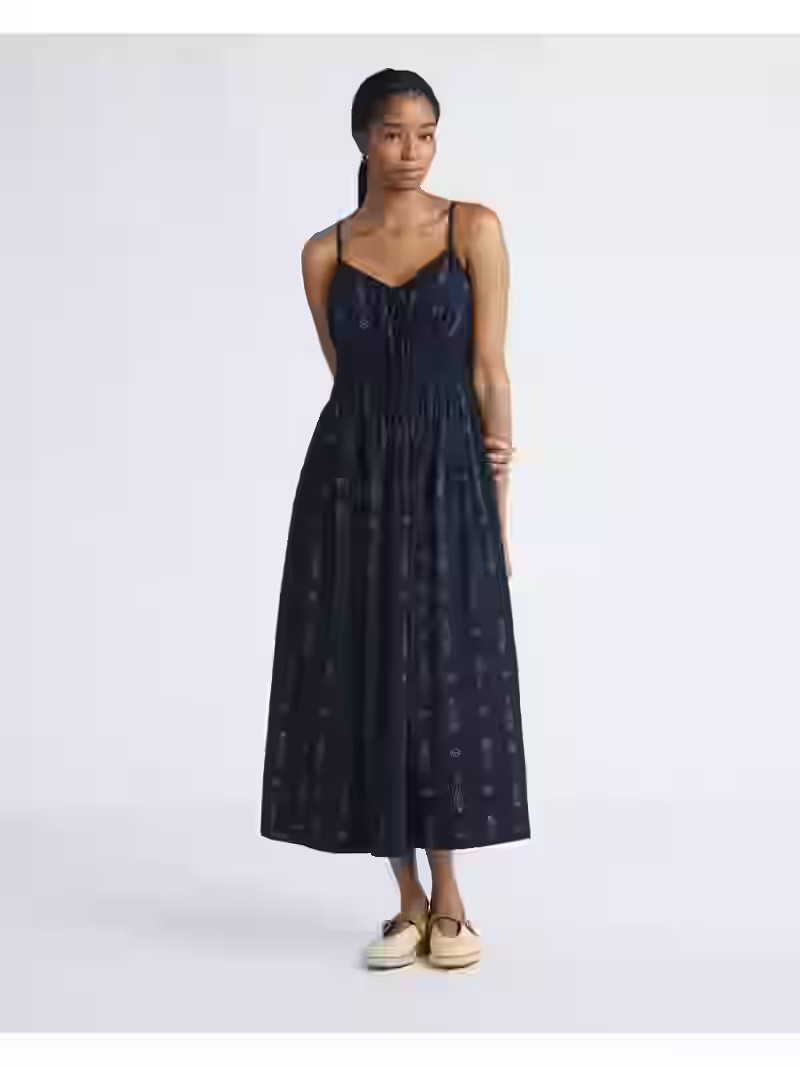 Free Assembly Women's and Women's Plus Smocked Cotton Maxi Dress, Sizes XS-4X | Walmart (US)