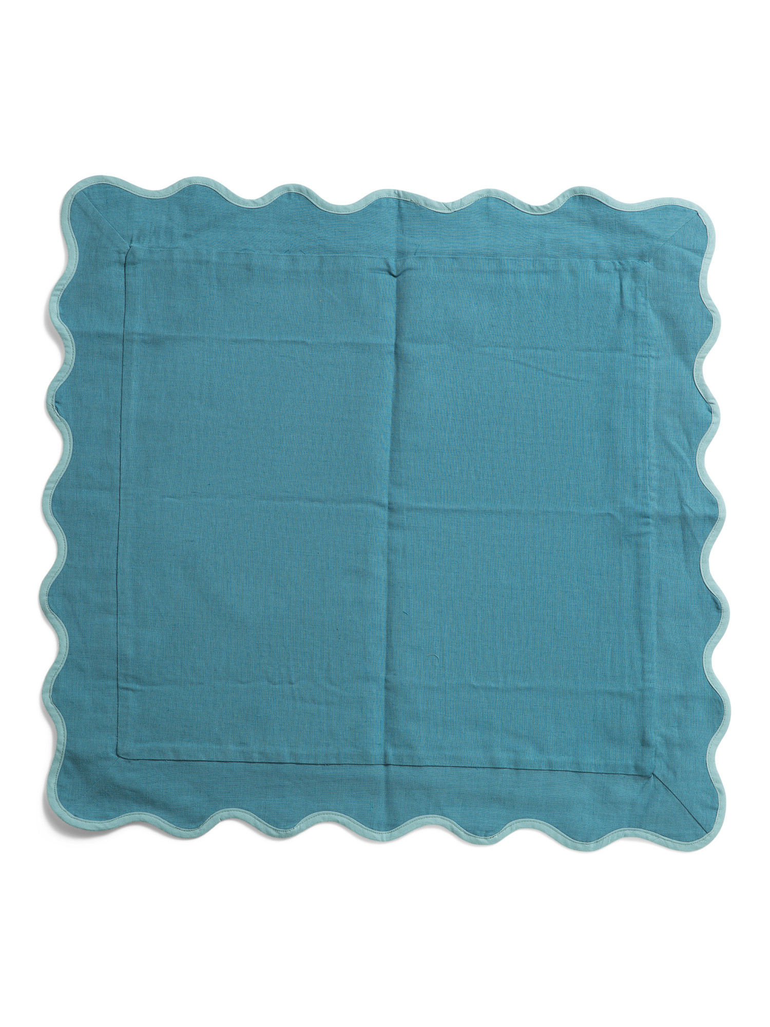 20x20 Linen Blend Contrast Scalloped Trim Pillowcase | TJ Maxx