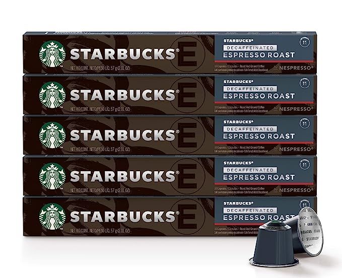 Starbucks by Nespresso, Decaf Espresso Dark Roast (50-count single serve capsules, compatible wit... | Amazon (US)