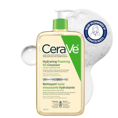 CeraVe Oil Cleanser for Face, Hydrating Foaming Face Cleanser with Squalene Oil, Hyaluronic Acid and Ceramides, for Dry to Very Dry Skin, Non-Greasy, Non-Comedogenic, Fragrance-Free, 562 mL | Amazon (CA)