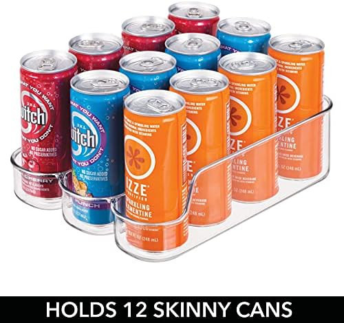 mDesign Small Plastic Kitchen Storage Organizer Divided Bin for Tall Skinny Soda/Pop Cans - 3 Compar | Amazon (US)