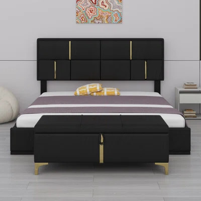 Lilimai Upholstered Metal Panel Storage Bed | Wayfair North America