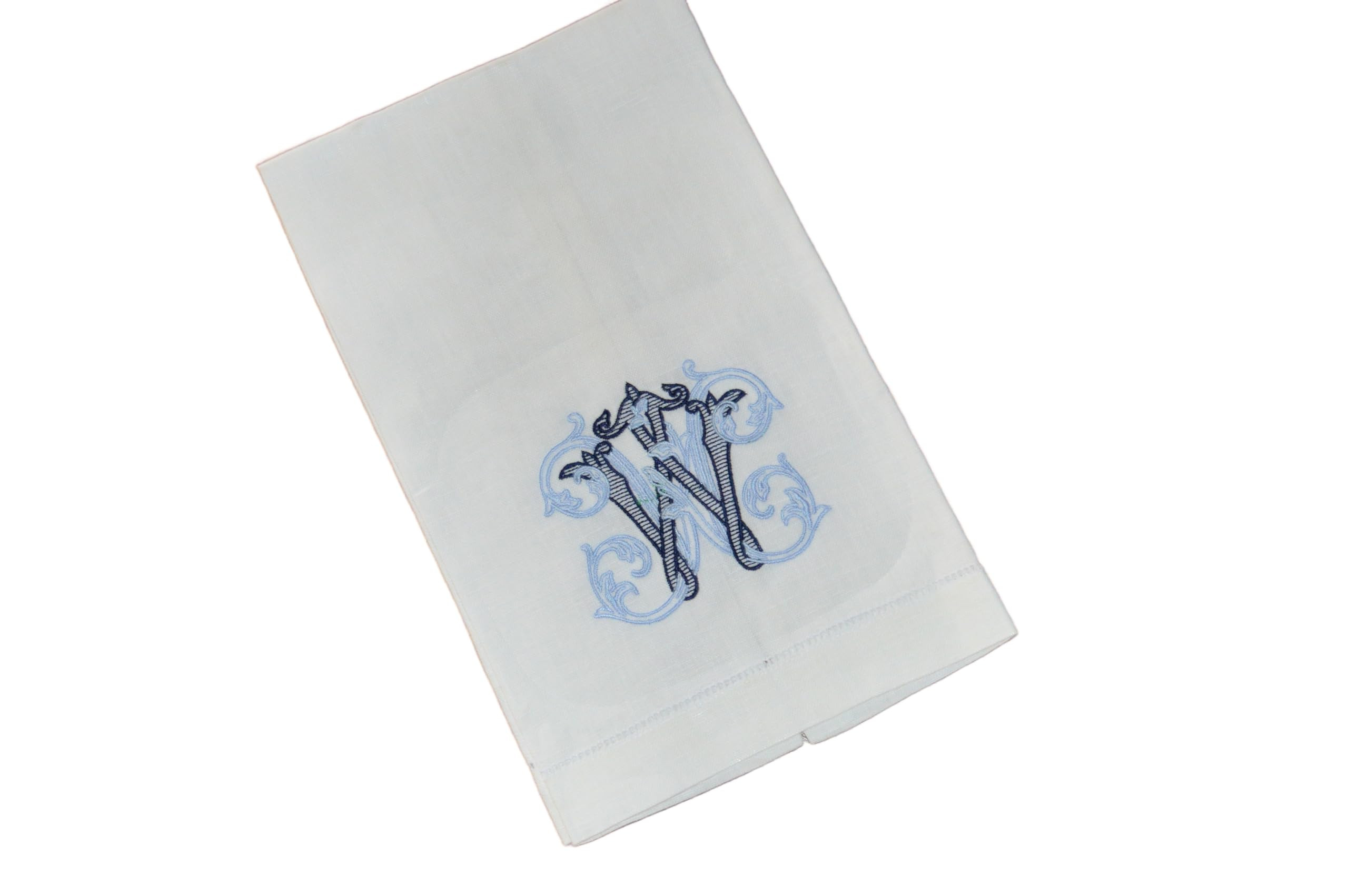 Personalized Linen Hand Towel Monogrammed Vintage Vine Initial Guest Towel Hemstitched | Amazon (US)