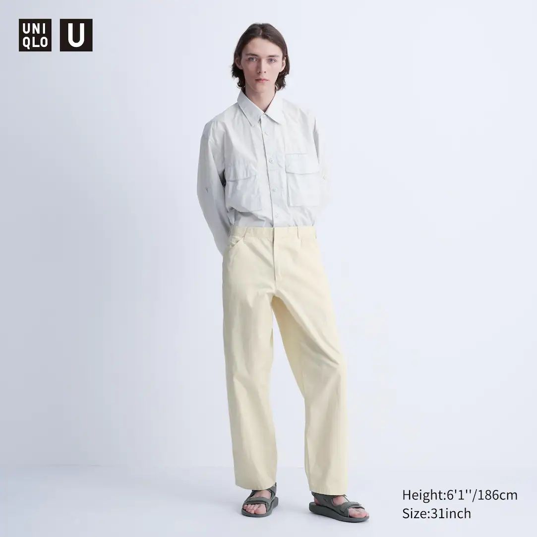 Wide Leg Chino Trousers | UNIQLO (UK)