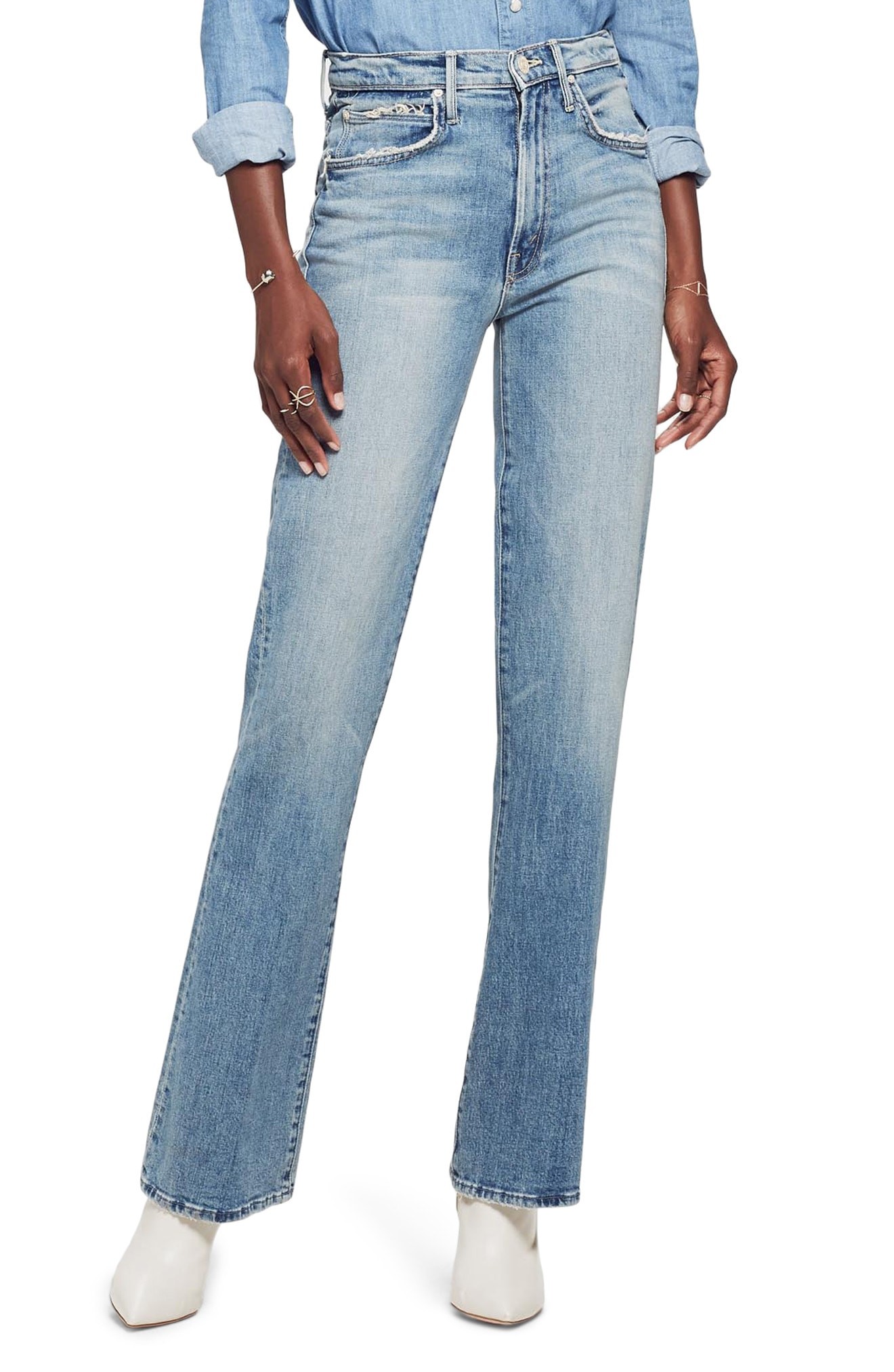 MOTHER Desperado Bead Stripe Raw Hem Jeans (Secret Sister) | Nordstrom