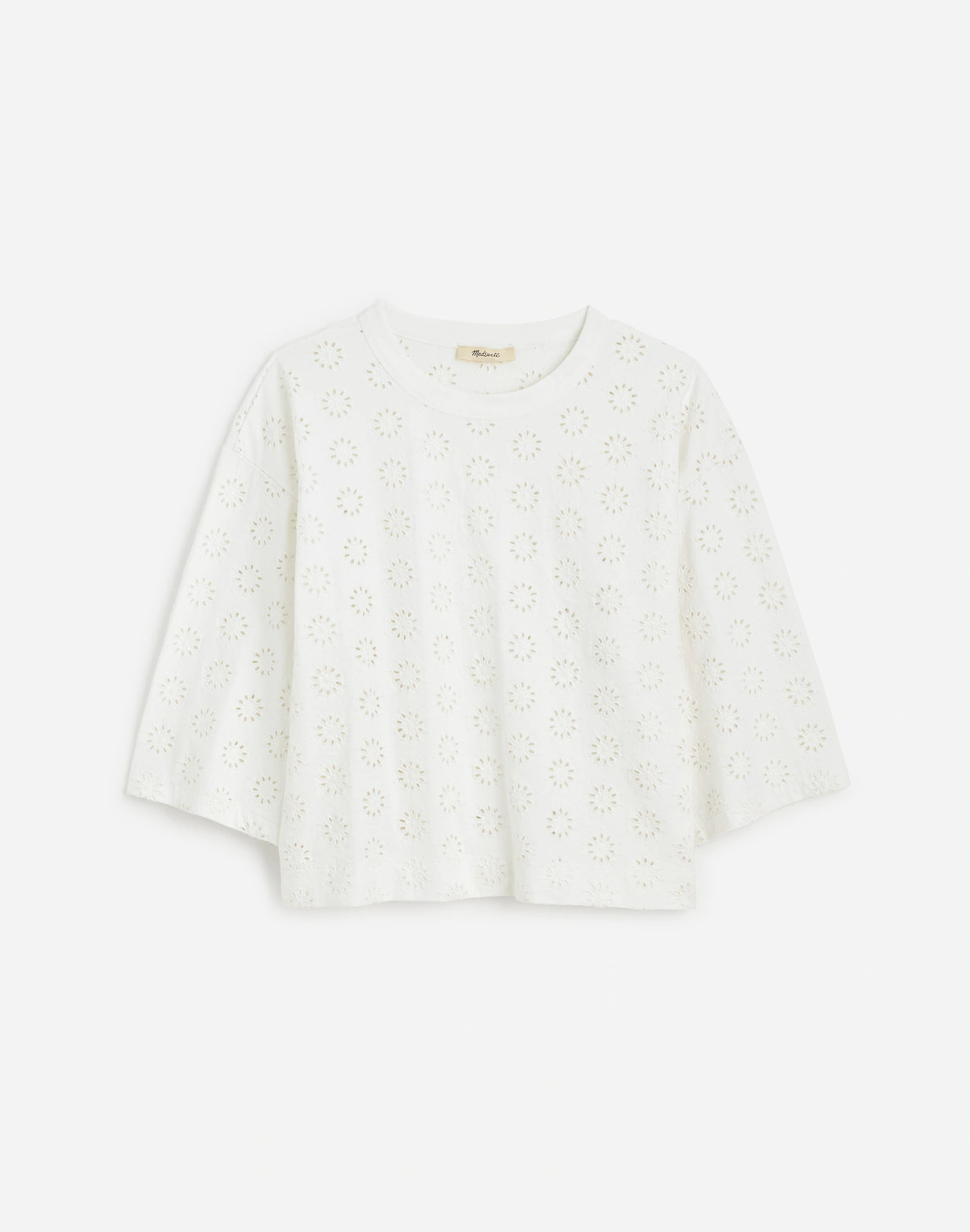 Embroidered Wide-Sleeve Boxy Tee | Madewell | Madewell