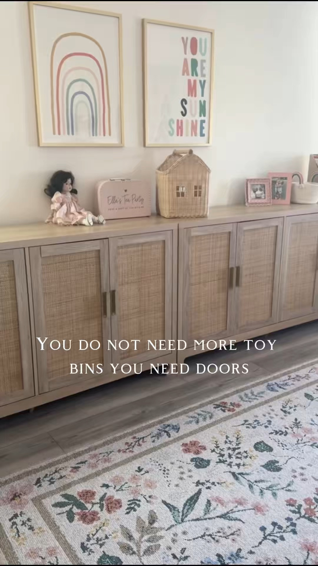 Gotta have closed toy storage for your playroom!! 
You might say but how can the kids clean up themselves? Use bins for them to throw the toys in and then put them into the cabinets 👏🏻👏🏻
Ta-da!!

#LTKmomlife #LTKHome #LTKKids