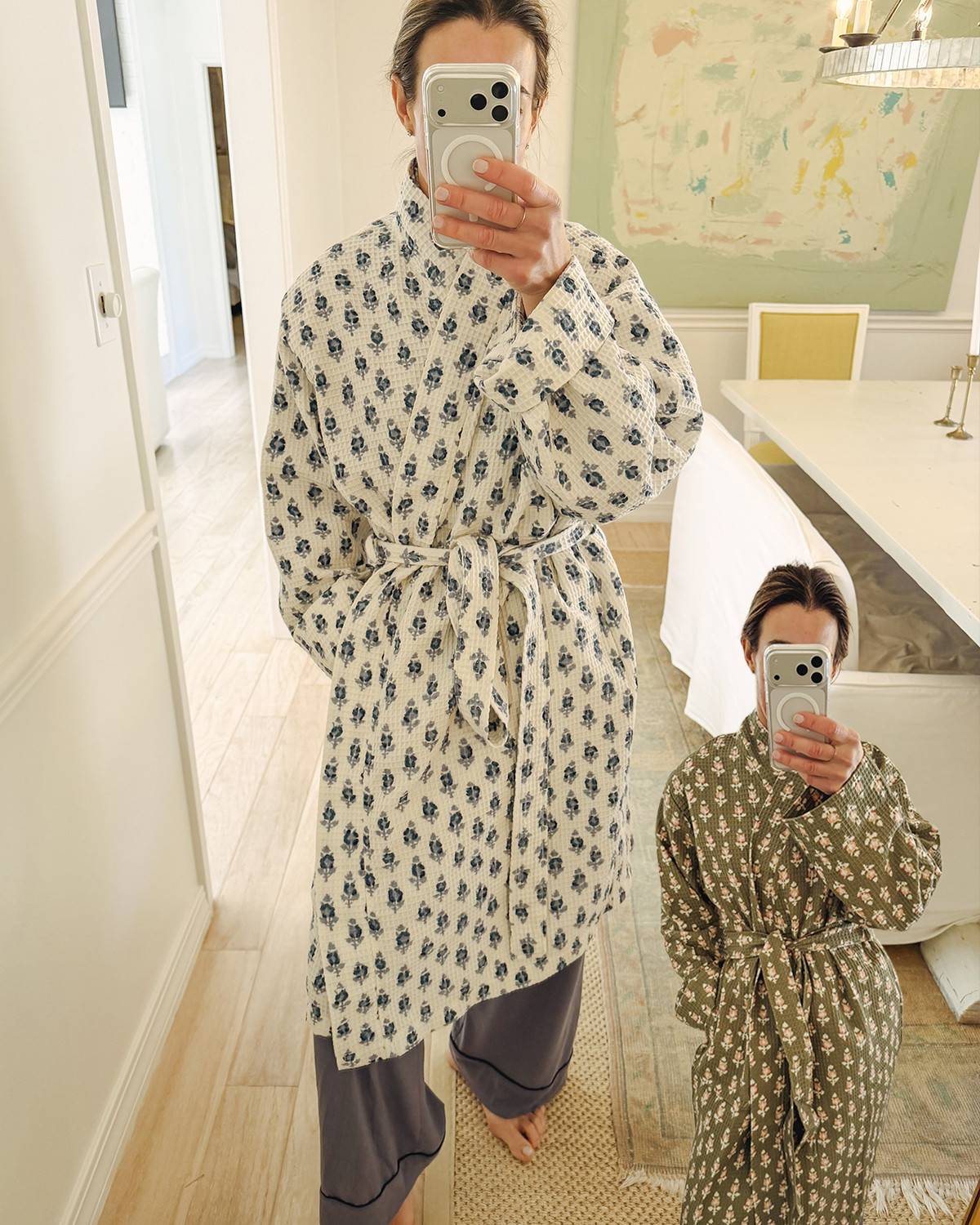 this luxe waffled robe is a must. love the print. 

 #LTKgrwm #LTKmomlife #LTKFindsUnder50