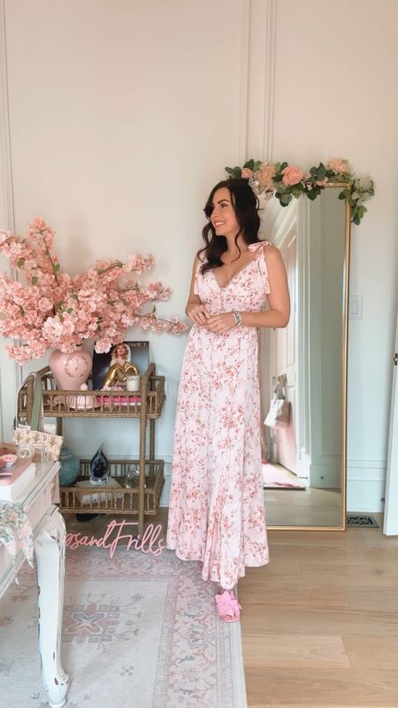 Designer spring dress looks for less! They remind me of Loveshack fancy and Selkie but for a fraction of the cost! Both would be perfect for a wedding guest or spring event! Both fit TTS. Wearing a small. Spring outfit // Spring Dress // wedding guest dress // look for less

#LTKVideo #LTKstyletip #LTKwedding