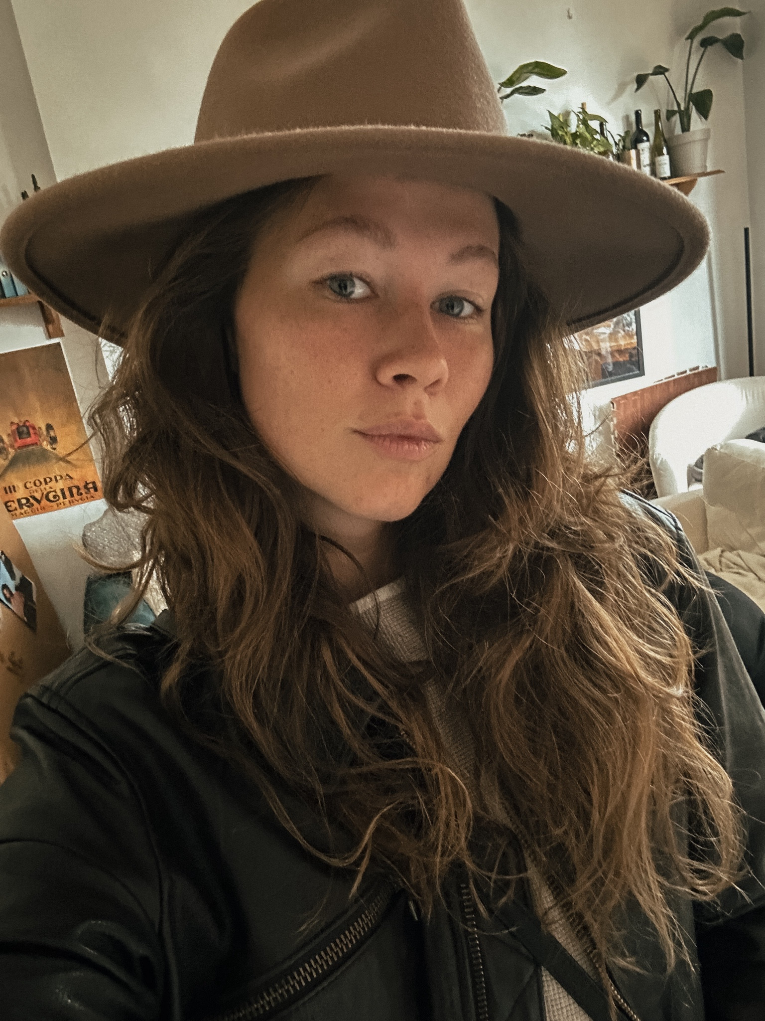 Casual date night outfit - western style inspo ❤️

Gretchen wears mens leather jacket in size L for an oversized boyfriend fit, black flared jeans in size 27, cream cashmere sweater in size S, black leather crossbody handbag, and wool felt western hat. Black boots in a size 8.5/39 to complete the look. 

#LTKItBag #LTKTravel #LTKSeasonal