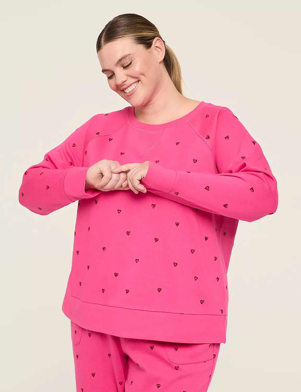 LIVI Heart-Detail French Terry Sweatshirt | Lane Bryant (US)