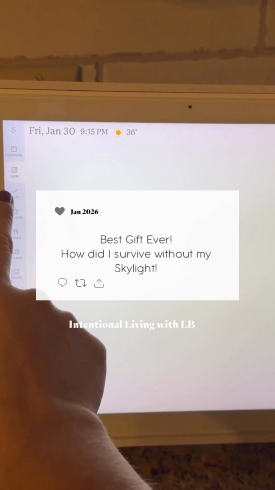 The BEST! What I love most is that I can connect all of my calendarsein ONE PLACE! I love our SKYLIGHT so much and I recommend it to everyone. 🩷✔️ Ask me anything!! 

#LTKHome #LTKdayinmylife #LTKmorningroutine