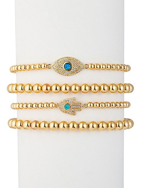The Luxe Collection 4-Piece Hamsa & Evil Eye Bracelet Set | Saks Fifth Avenue OFF 5TH