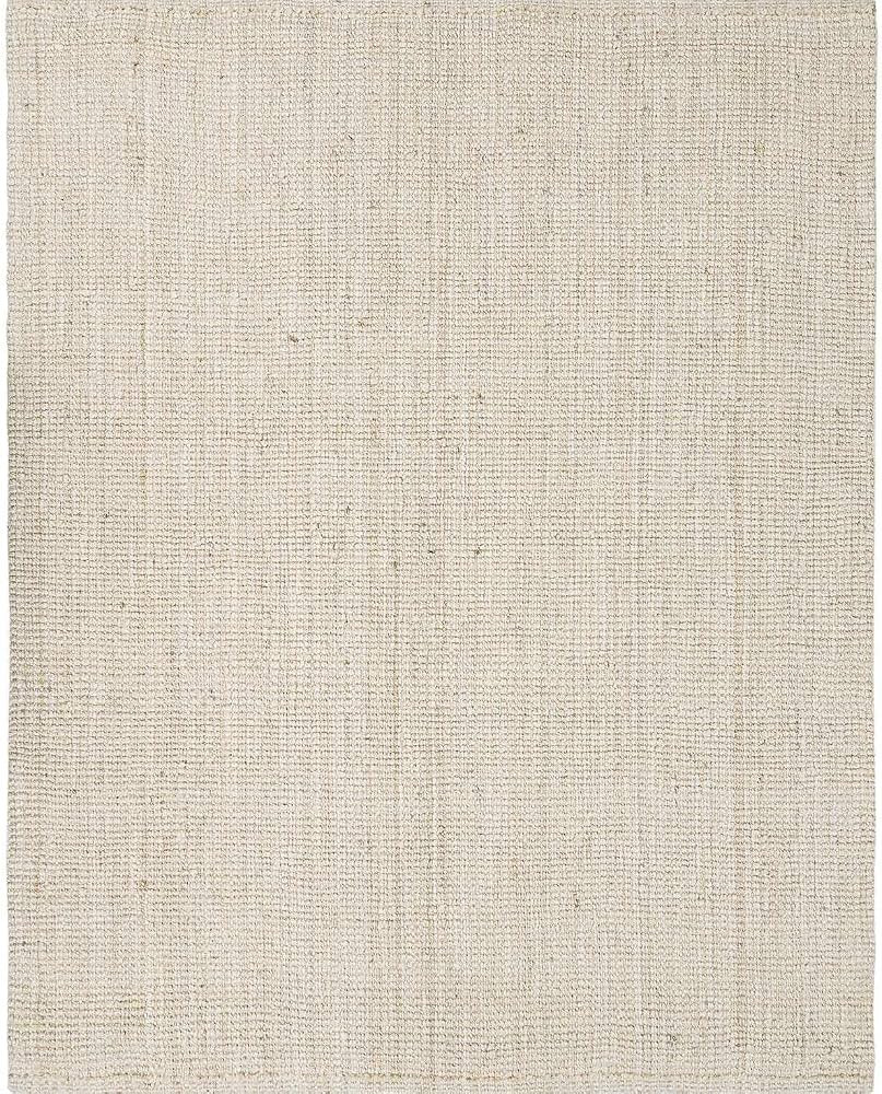 Hauteloom Ambel Handwoven Bleached Jute Rug - Natural Fiber Area Rug - Natural Farmhouse Look Car... | Amazon (US)
