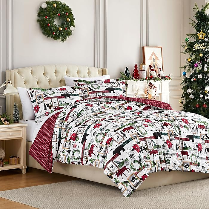 Southshore Fine Living, Inc. Christmas Comforter King Size with 2 Pillow Shams, Reversible Holida... | Amazon (US)