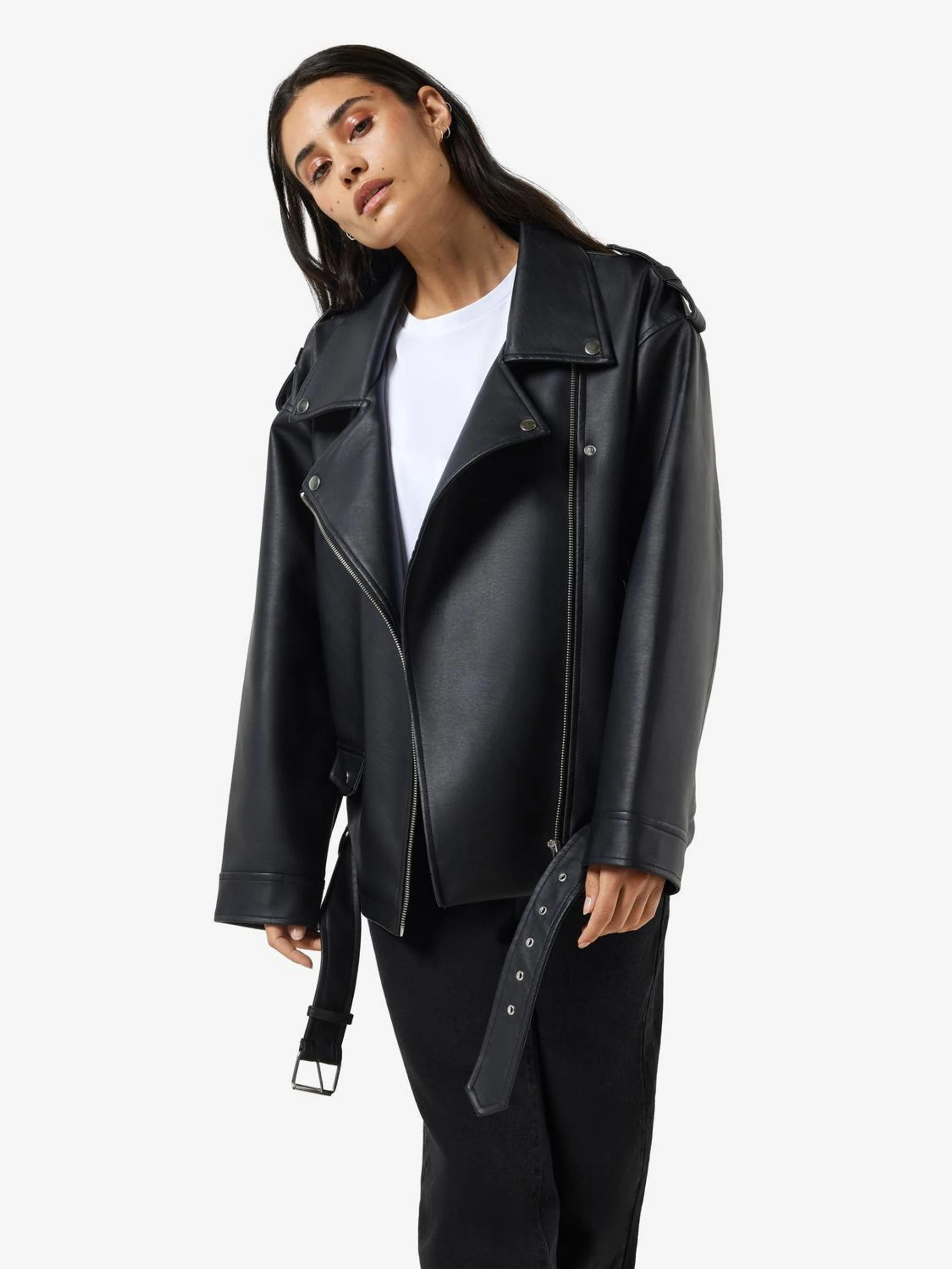 NOISY MAY NOISY MAY Black Oversized Biker Jacket | Next US