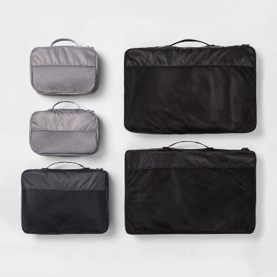 5pc Packing Cube Set Black - Made By Design™ | Target
