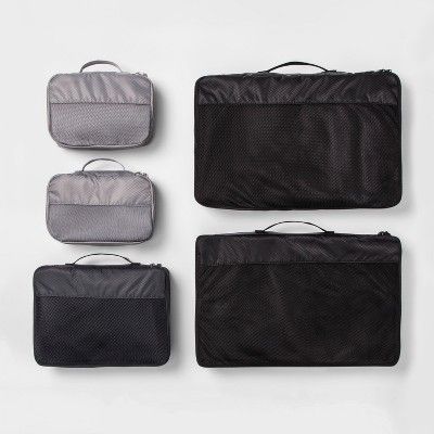 5pc Packing Cube Set Black - Made By Design&#8482; | Target