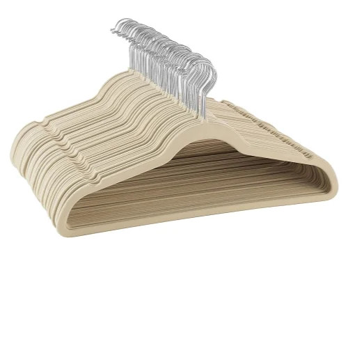 Zober Velvet Ultra Slim Non Slip Shirt Hangers, 50 Pack, Milky White - Walmart.com | Walmart (US)