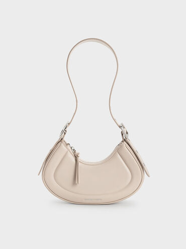 Petra Curved Shoulder Bag
 - Oat | Charles & Keith US