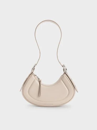 Petra Curved Shoulder Bag
 - Oat | Charles & Keith US