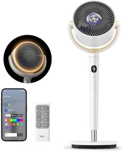 DREO Smart Fan for Bedroom, 120° +120° Omni-Directional Oscillating Fans, 100ft Quiet Pedestal ... | Amazon (US)