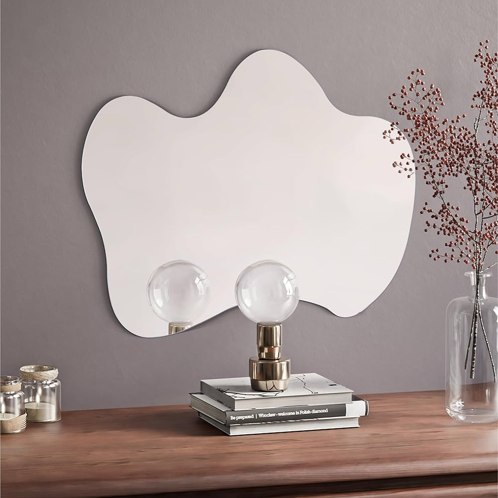 Navaris Frameless Wall Mirror - Irregular Shape Hanging Wall Mounted Mirror - Funky Squiggle Mode... | Amazon (CA)