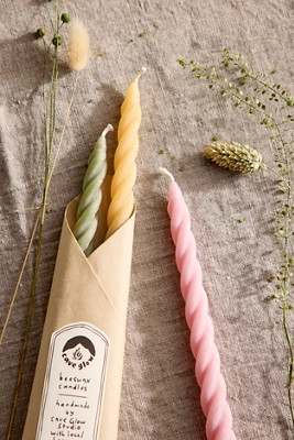 Twisty Taper Candles, Set of 3 Spring Mix | Terrain