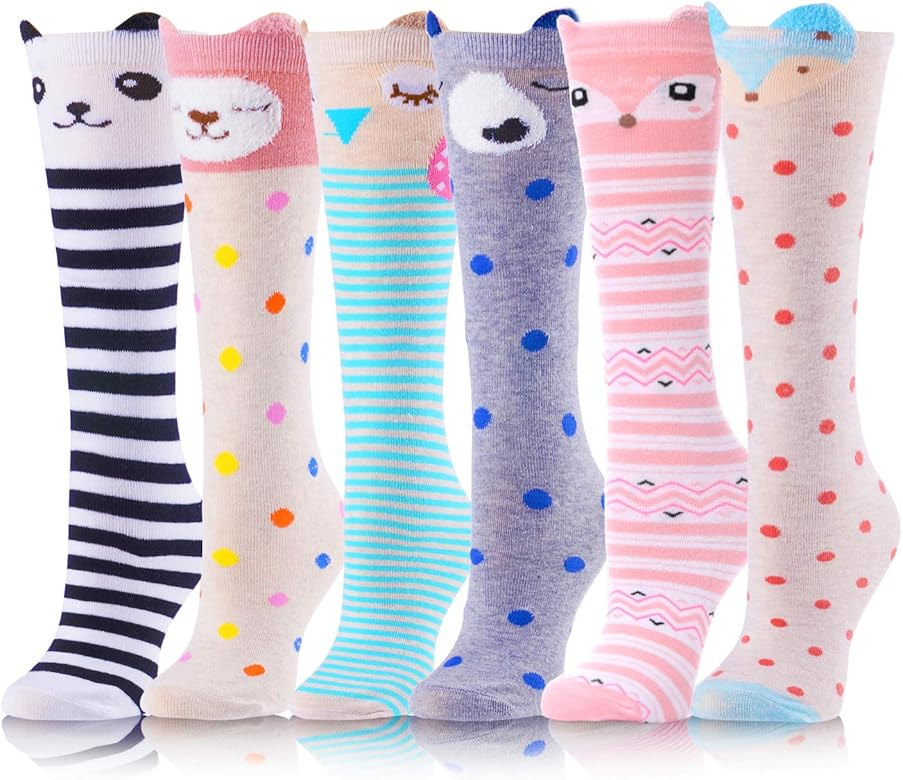 ANTSANG Kids Girls Knee High Socks Long Boot Crazy Silly Fun Gift Cute Tall Animal Socks for Chil... | Amazon (US)