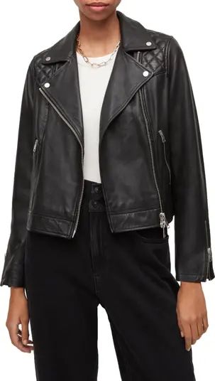 AllSaints Caden Leather Biker Jacket | Nordstrom | Nordstrom