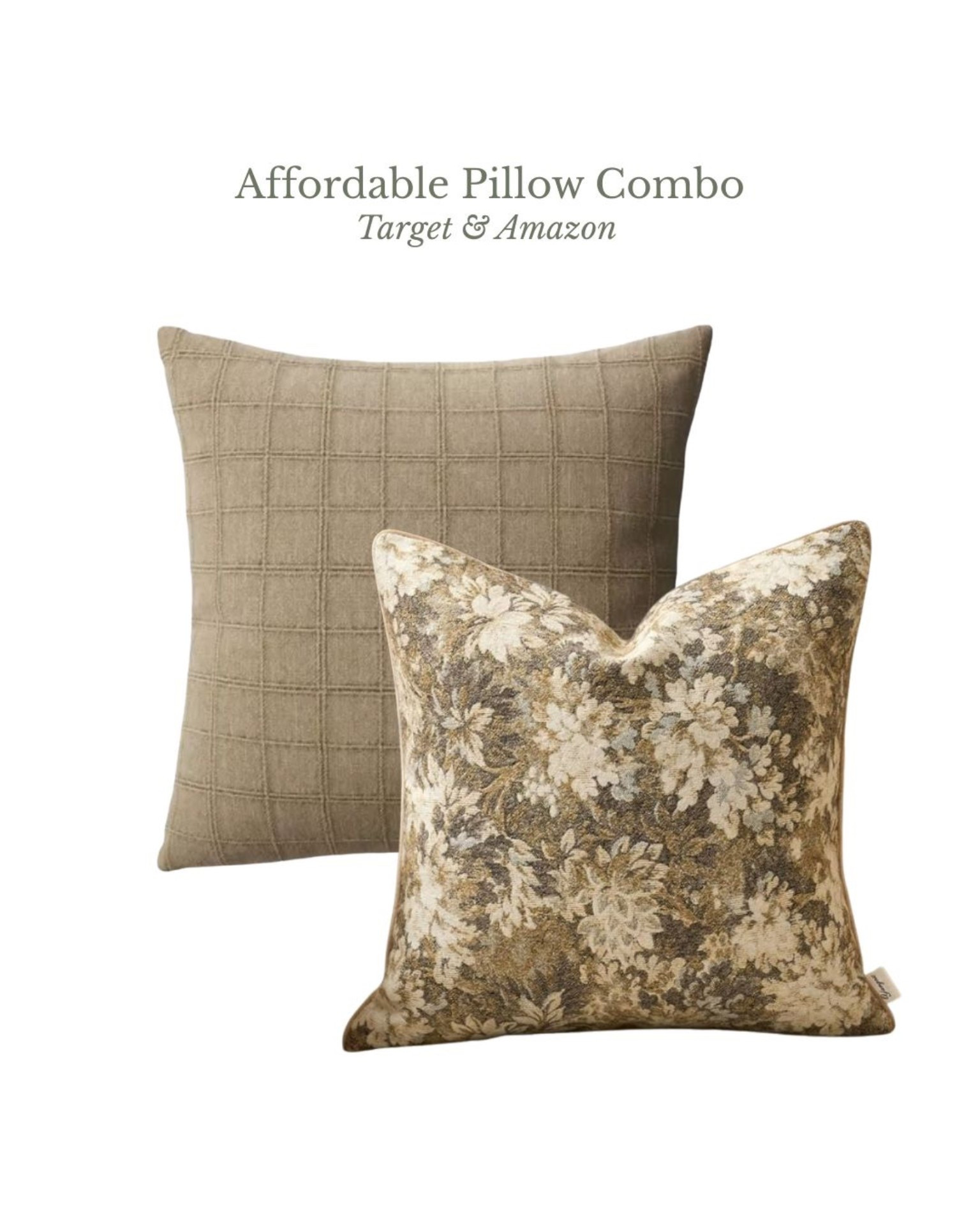 Amazon and Target affordable pillow combo, green neutral throw pillows, living room decor, home decor find, Amazon find, Homebyjulianne, fall decor 

#LTKFindsUnder50 #LTKHome #LTKSeasonal