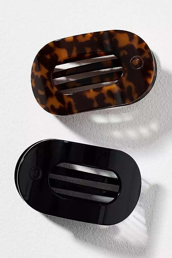 Medium Flat Round Hair Claw Clips, Set of 2 | Anthropologie (US)