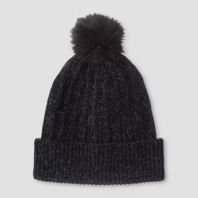 Isotoner Chenille Beanie - Black | Target