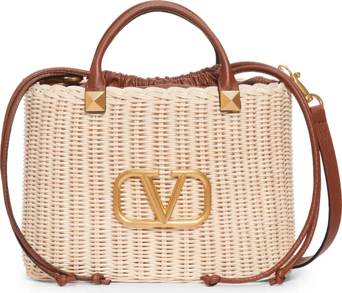 Valentino Garavani VLOGO Small Straw Basket Bag | Nordstrom | Nordstrom