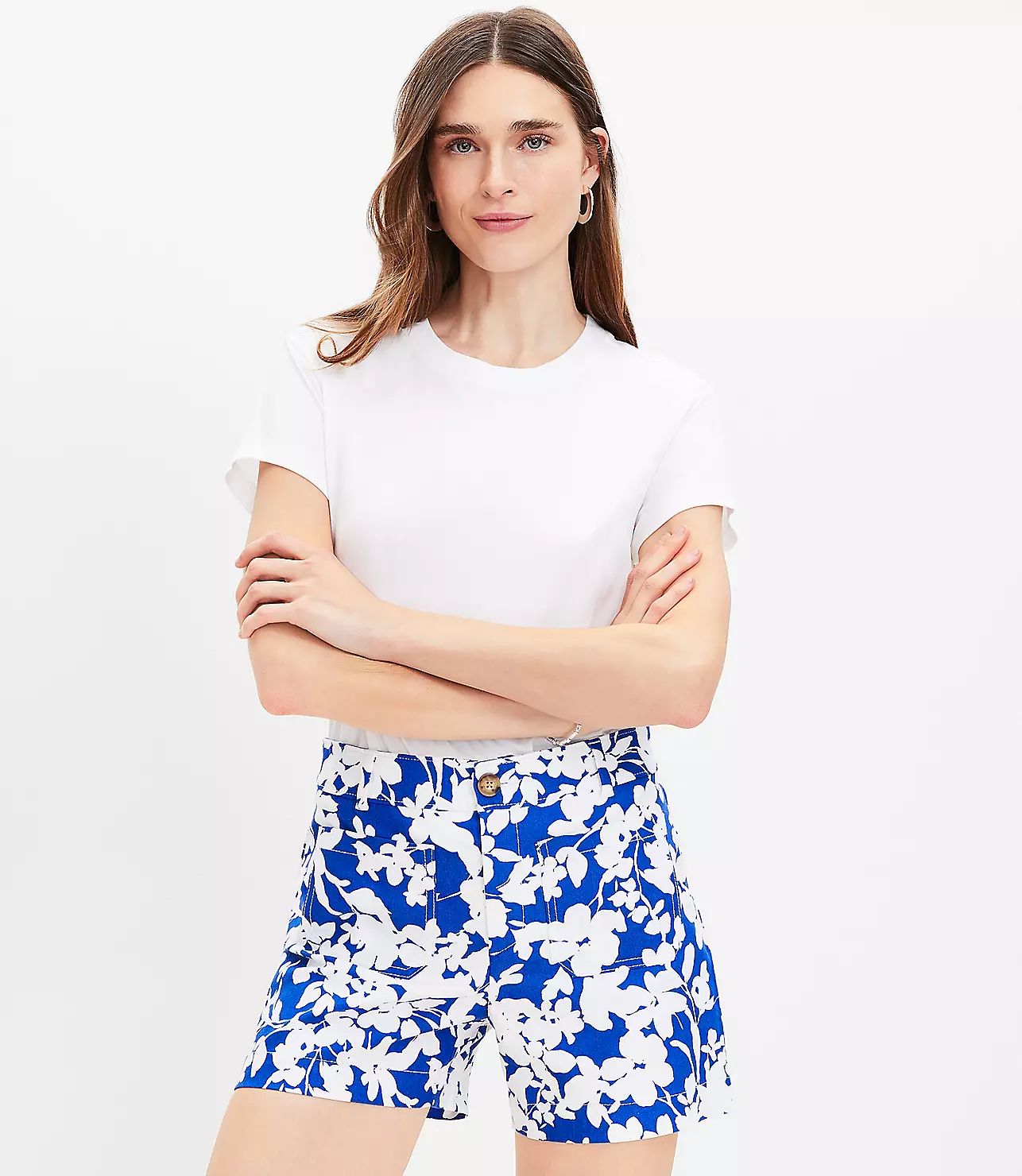 Palmer Shorts in Forget Me Not Twill | LOFT